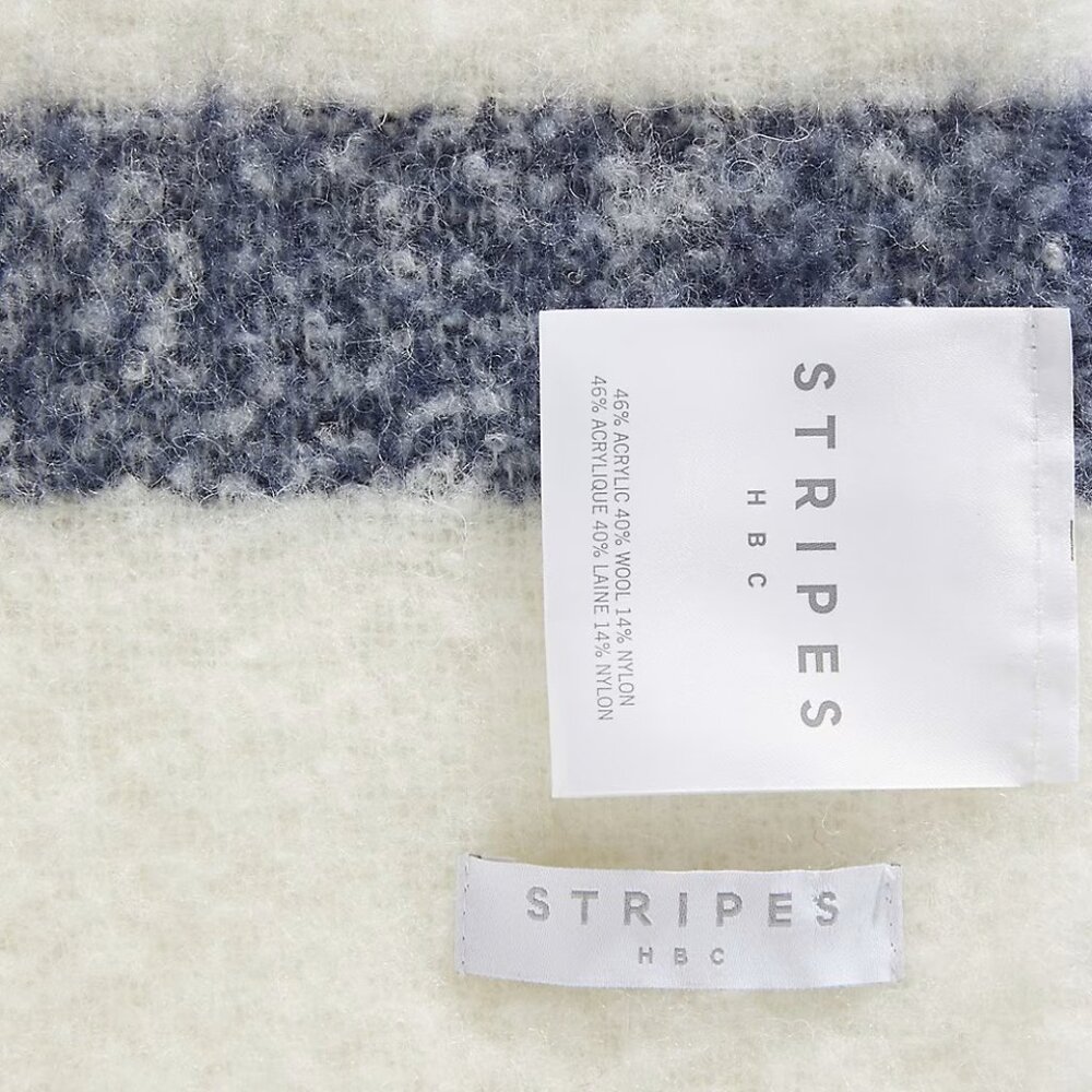 Hudson’s Bay Throw Wool Blend All Season With HBC Stripes Perfect Gift - Picture 5 of 6
